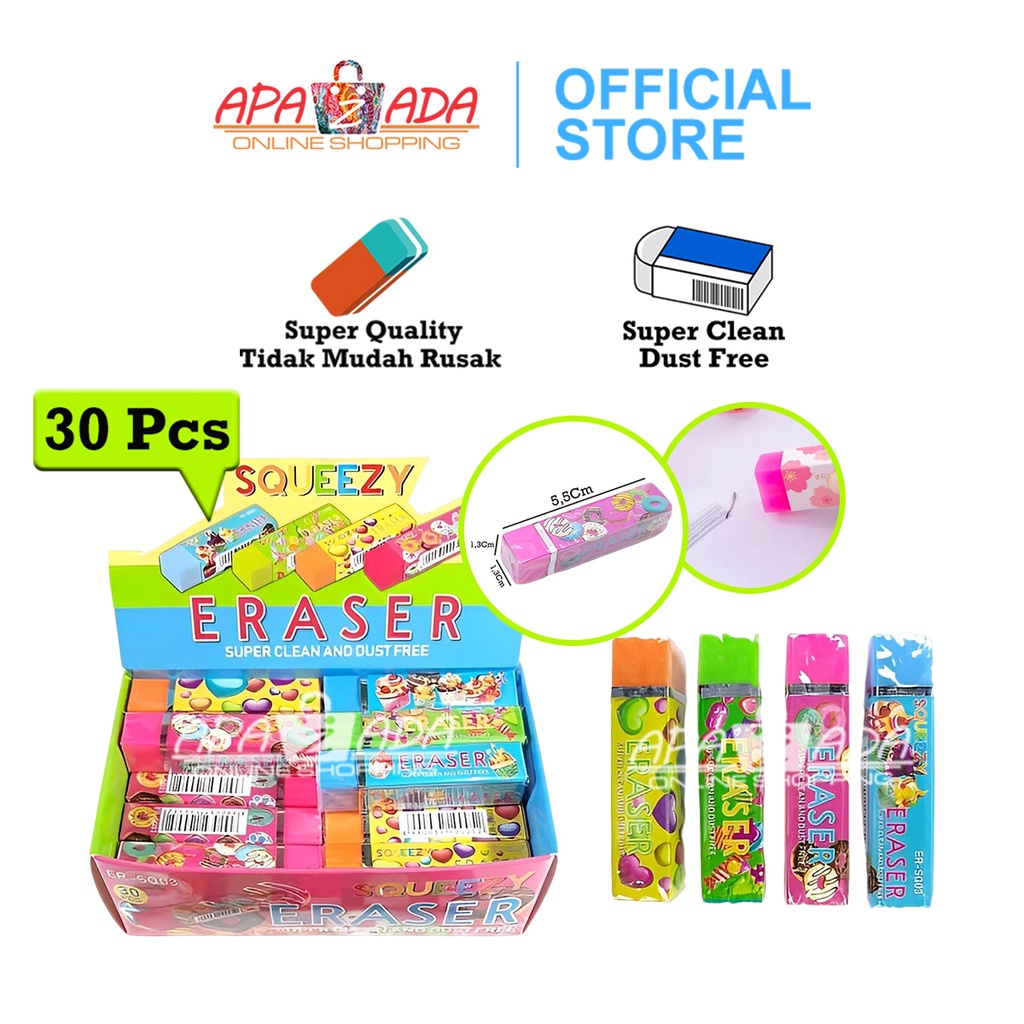 Apazada Eraser/Sweet Color Pencil Eraser (1 Pack Of 30pcs)/long Eraser ...