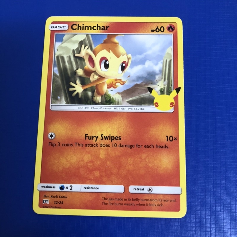 Pokemon Card Chimchar 25Th Anniversary Mcd (non holo) | Shopee Malaysia