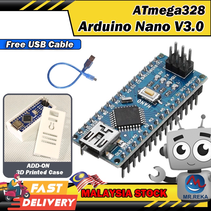⚡️ Arduino Nano V3.0 ATMEGA328P Mini USB / Type-C CH340G | Shopee Malaysia