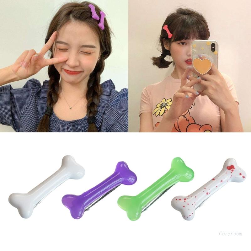 Crazy Cartoon Bone Hair Clips Acrylic Dog Bone Hair Barrettes for Girls