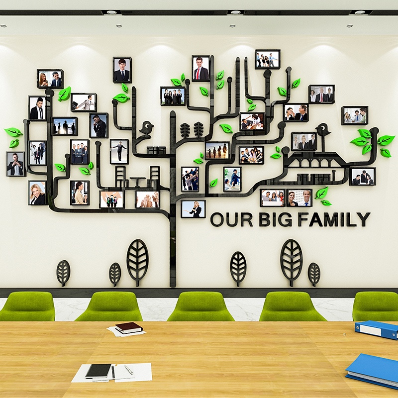 Photo Frame Tree Wall Stickers Corporate Culture Decoration Office 3D