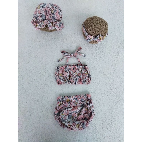 Baby Swimsuit Set Bikini & Baby Kids Swimsuit Hat For newborn Photo Props Shopee Malaysia
