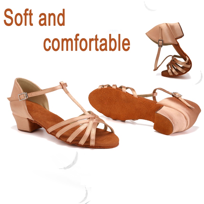 3.5cm Low Heel Soft Sole Dancing Shoes for Kids Girls/Children/Child Latin Dance Shoes Tango