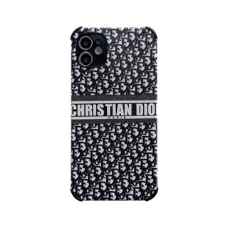 Dior Fabric Leather Phone Case Compatible For iPhone 14 Pro Max 13 12 11 14 Pro X XS XR 7 8 Plus SE2 Skin Pattern Soft TPU Back Cover