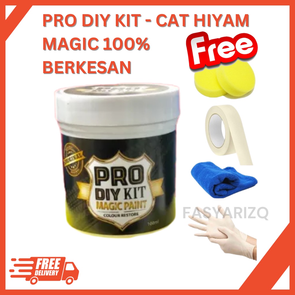 (BUY 1 FREE 4 GIFT) PRO DIY KIT MAGIC BLACK PAINT CAT HITAM PLASTIK