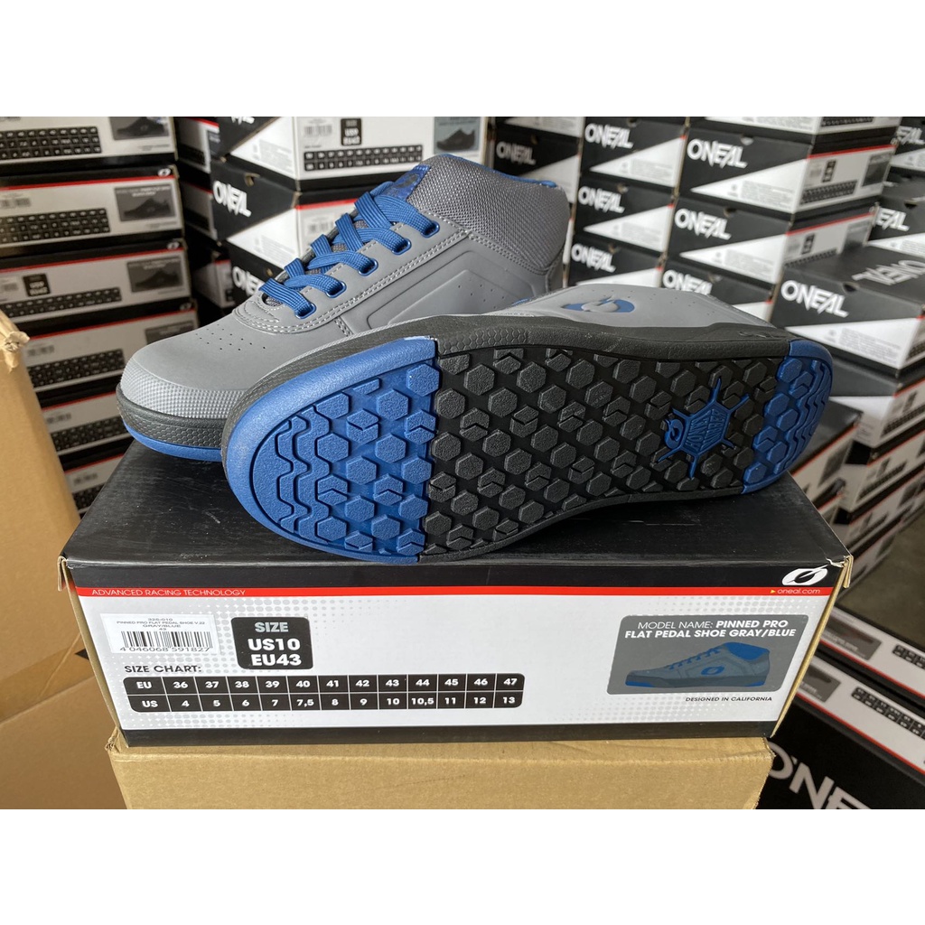 Scarpe O'Neal Pinned PRO Flat Pedal - Per Mountain Bike Adulti/Unisex, Grigio/Blu - Foto 13