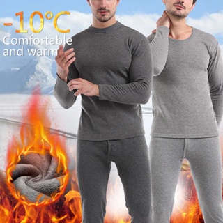 Men Winter Warm Velvet Thick Inner Wear Thermal Underwear Long