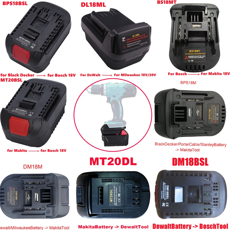 Power Tool Battery Adapter BS18MT Converter For Bosch 18V Liion