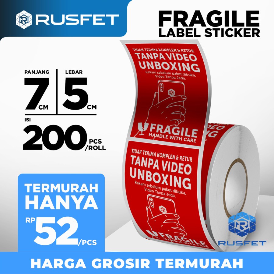 Unboxing Video Required Label Stickers Fragile Per Roll | Shopee Malaysia