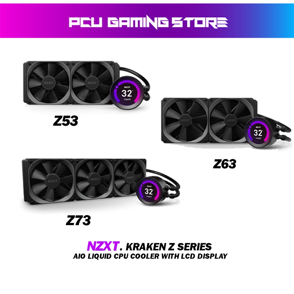 NZXT KRAKEN Z Series [Z53 / Z63 / Z73] AIO Liquid CPU Cooler With LCD ...