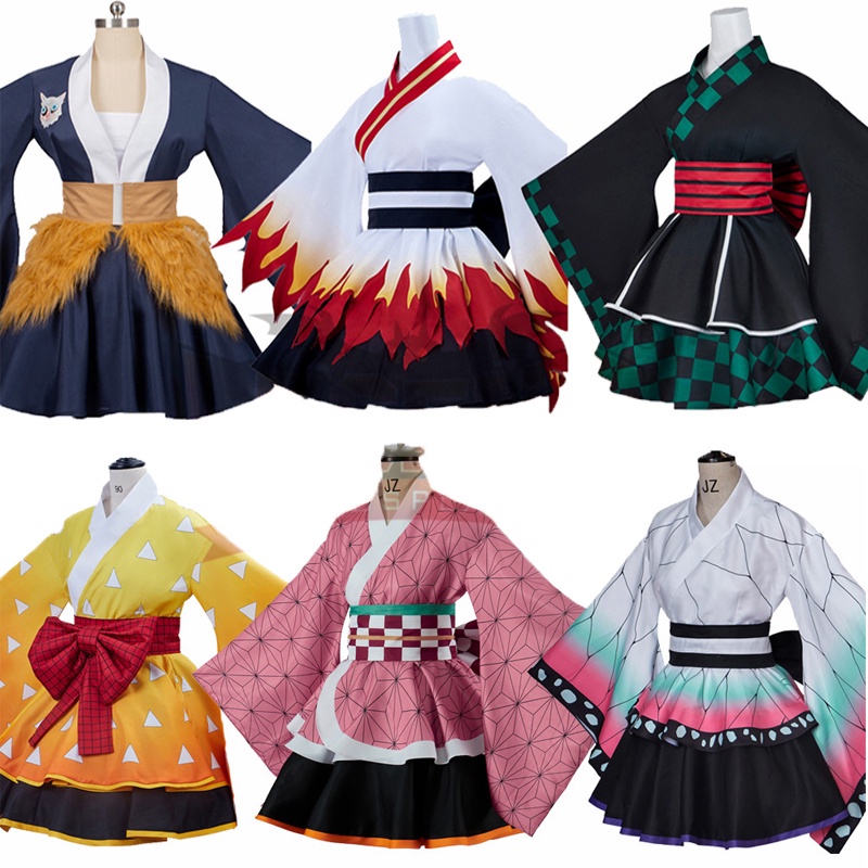 Anime Demon Slayer Season 2 Cosplay Costume Nezuko Kimono Lolita Dress ...