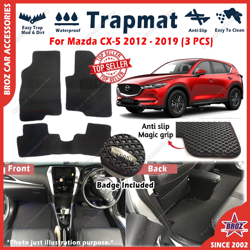 For Mazda CX5 CX5 TRAPMAT CarMat Customize Car Floor Mat Black With