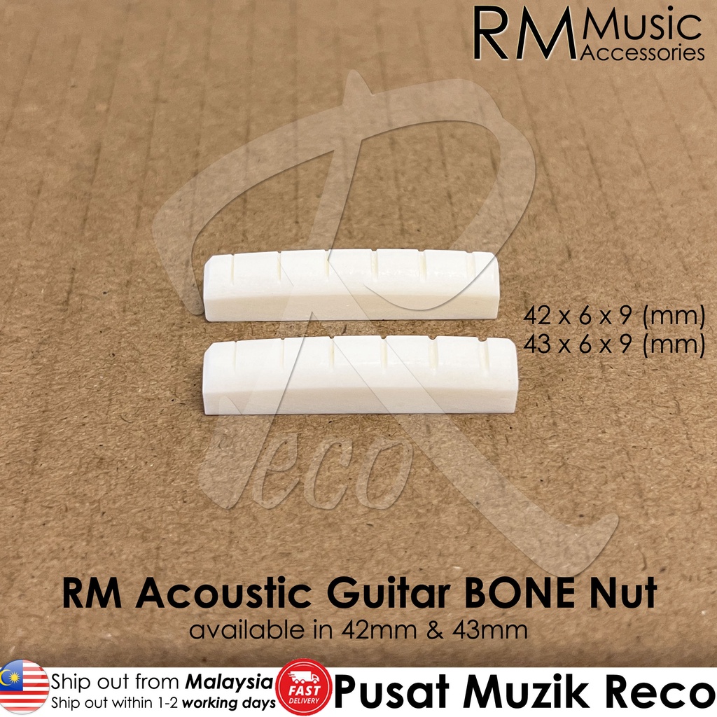 RM Acoustic Guitar BONE Nut 42mm / 43mm NUT Tulang Kapok Gitar Akustik Gitar 【M'sia Seller READY