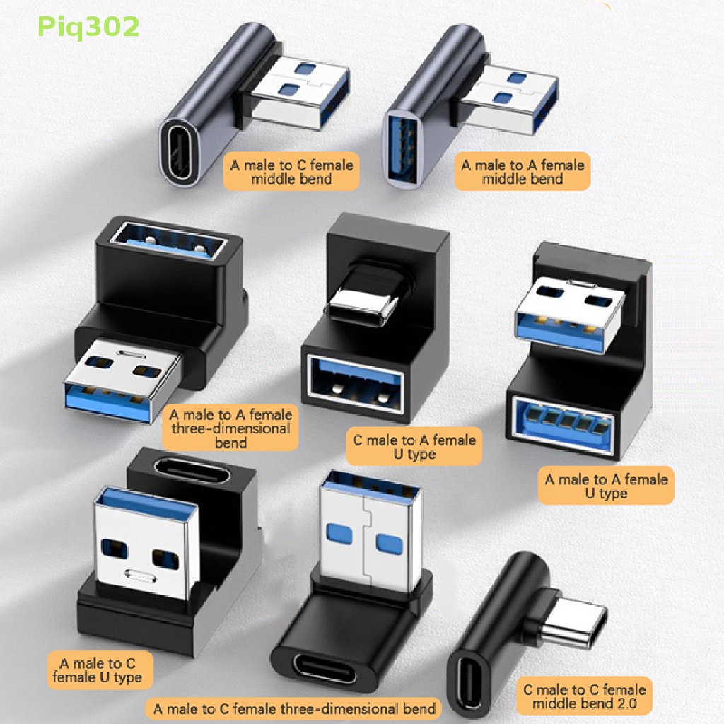 Piq302 USB-A Mobile Phone Adapter USB C to USB A Adapter Right Angle ...