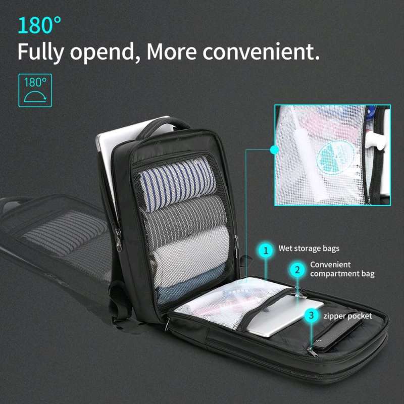 Tigernu Business Travel Laptop Backpack TB3982 Black Shopee Malaysia