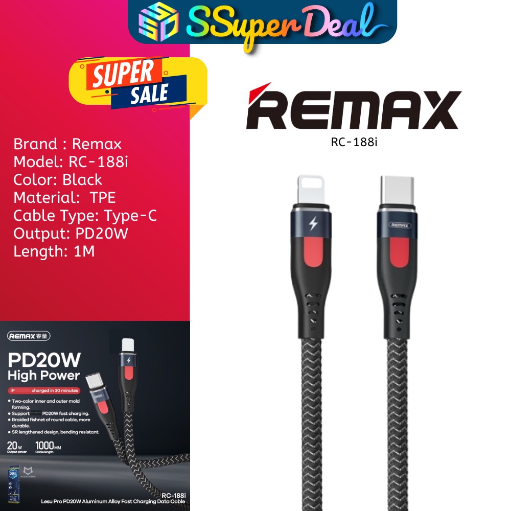 Remax Lesu Pro RC-188i/RC-188a PD20W 5A Aluminum Alloy Fast Charging ...