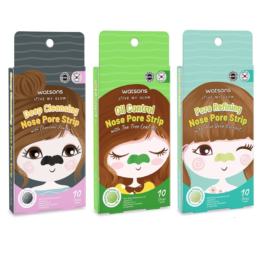 Watson Watsons Nose Pore Strips Green Tea Charcoal Deep Cleansing Oil