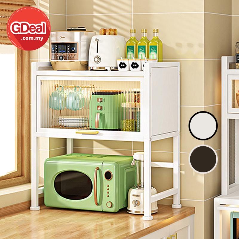 GDeal Kitchen Countertop Microwave Carbon Steel Rack Closed Dustproof ...