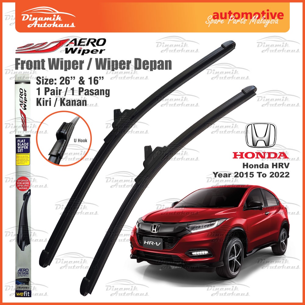 Complete Wiper Blade Set For Honda HR-V (2016-2022) – Front And Rear, 4 Pieces