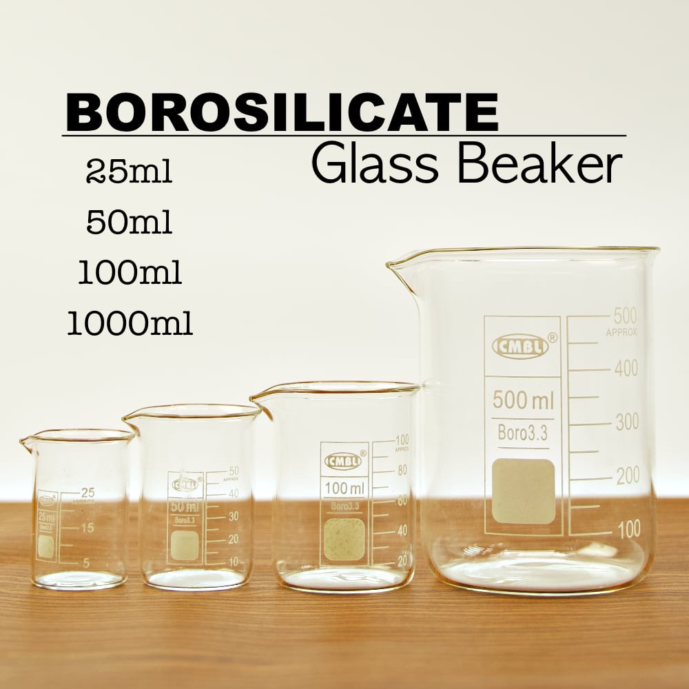 25/50/100/500ml Borosilicate Glass Beaker | Clear Laboratory Measuring ...
