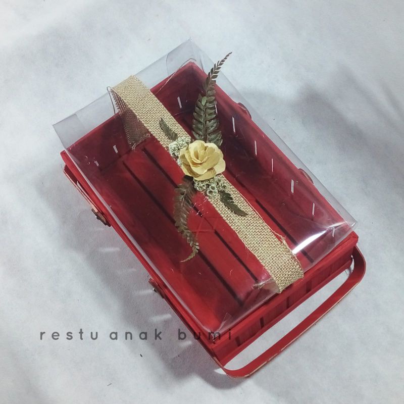 MERAH NEW Cake Box Packaging Premium quality transparent glass mica red ...