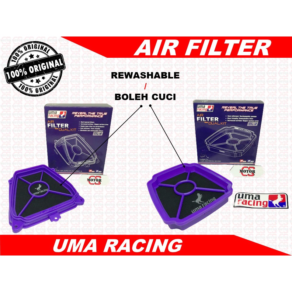 UMA RACING AIR FILTER Y15 RS150 RSX AIR FILTER RCB RACING BOY AIR CLEANER SPONGE KERTAS