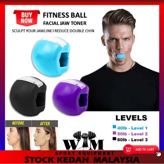 Silica gel facial fitness ball jaw trainer facial toner reduces double chin  relaxation ball gym fitness training jaw simulator facial biting muscle  trainer