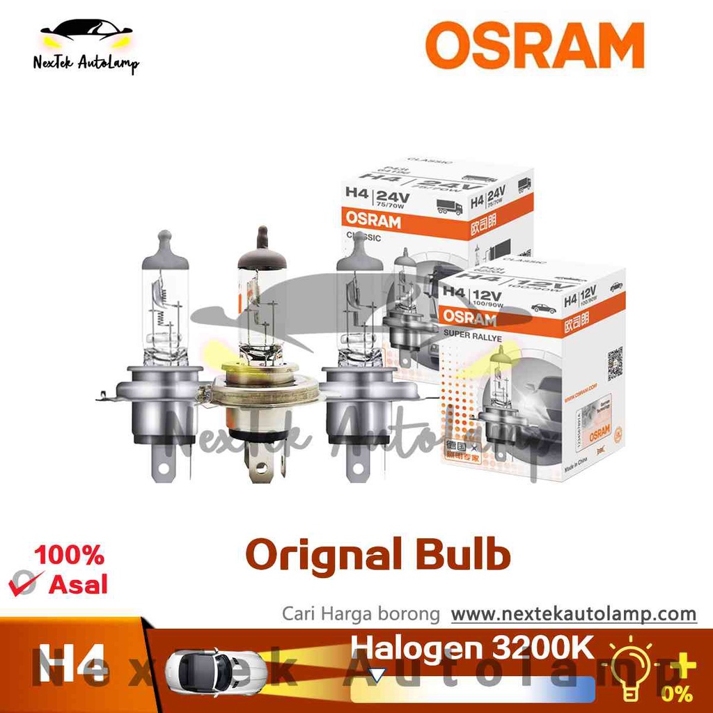 Osram Rallye H4 Halogen 62204 Exterior Headlight Bulb (12V, 100