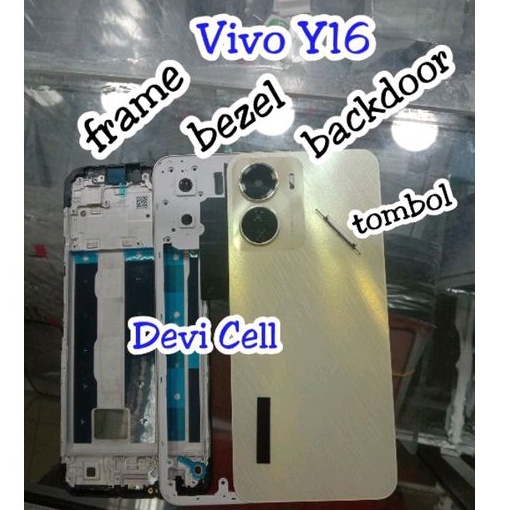 Backdoor Back casing + Bezel + bone frame Vivo Y16 2022 Original full ...