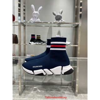 Balenciaga speed trainer womens hot sale navy