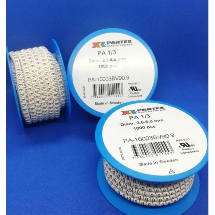 Partex Cable Marker PA1/3 Cable Ferrule (White Color) Cable Marking ...