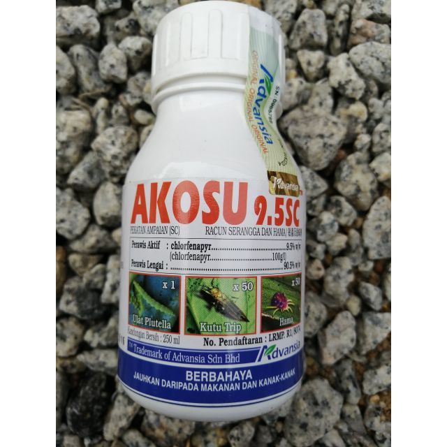 Akosu 9.5 SC Kawalan Serangga Seperti Kutu Thrip Ulat Dan Hamama 250ML ...