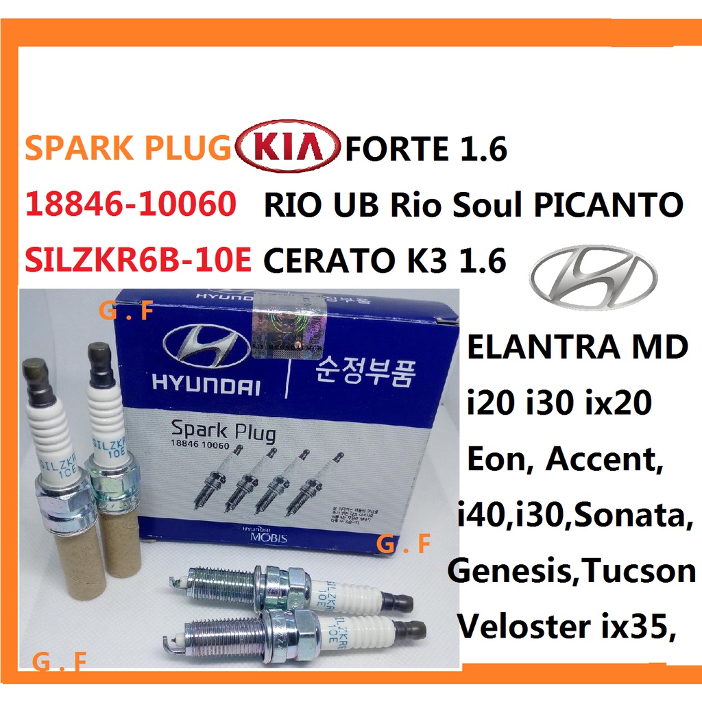 GENUINE SPARK PLUG 18846-10060 SILZKR6B-10E KIA RIO UB / FORTE 1.6 ...