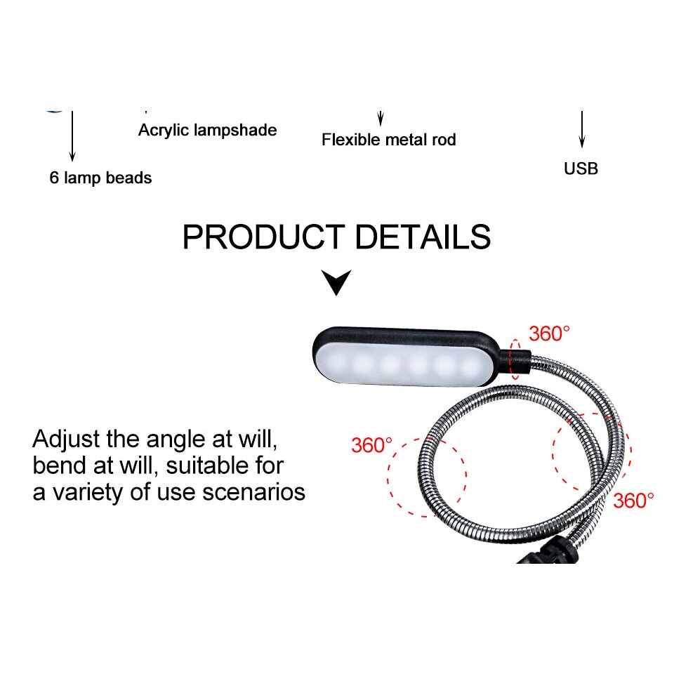 【Ready Stock】 6 LED USB Table Lamp Flexible for Power Bank Mini Book ...