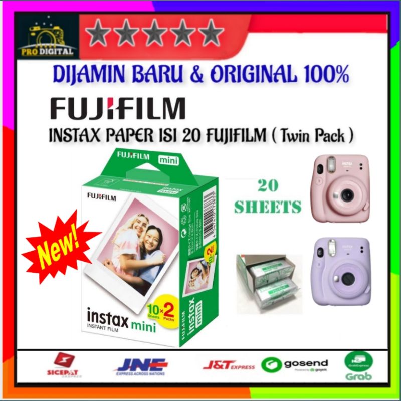 Fujifilm instax mini Paper Plain Twinpack Refill 2x10 Sheets (EXP 2025