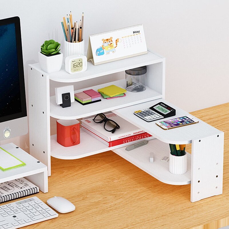 Minimalist style office desktop corner storage rack hostel multilayer desk organizer tabletop