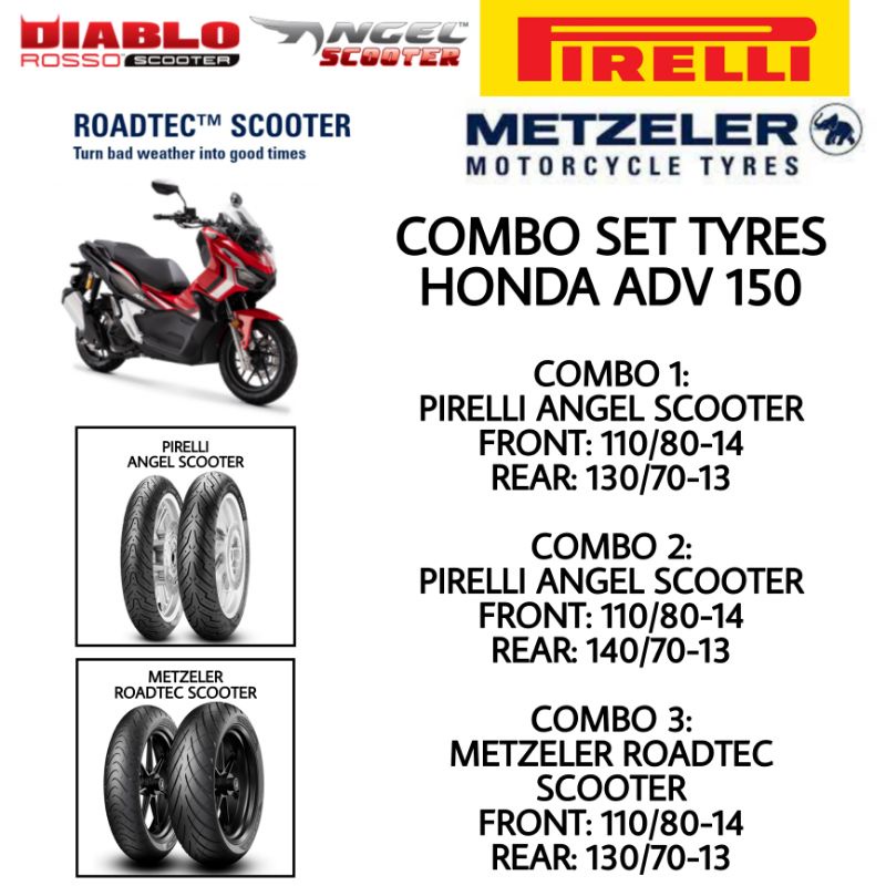 HONDA ADV 150 & ADV 160 COMBO SET TYRES (PIRELLI ANGEL SCOOTER) Shopee Malaysia