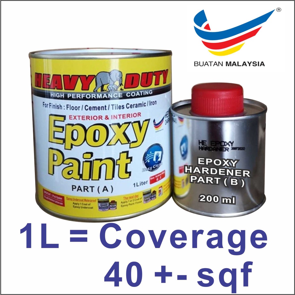 1L ( HEAVY DUTY ) EPOXY FLOOR PAINT HEAVY DUTY & WATERPROOF COATING