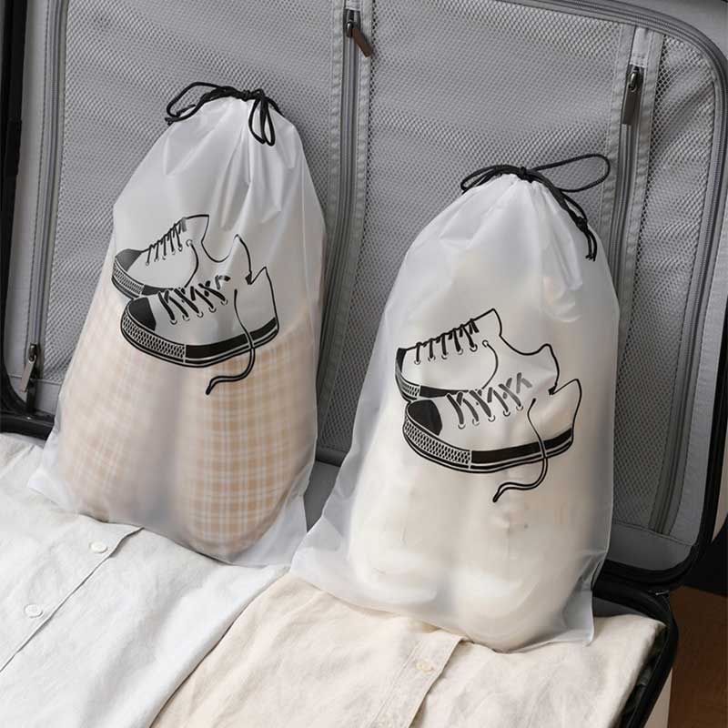 Clear plastic drawstring shoe bags online
