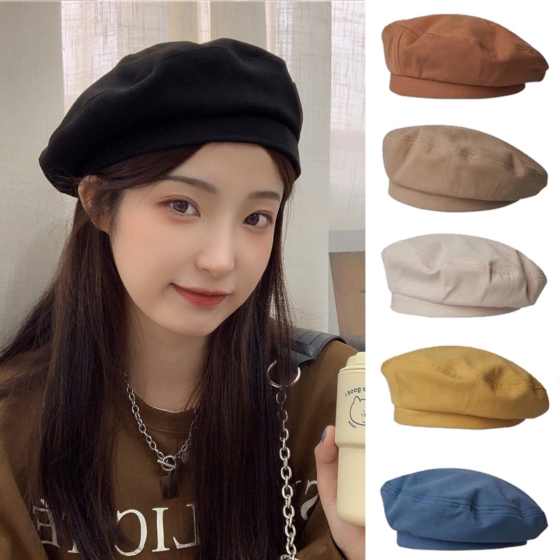 Vintage Elegant Cotton French Artist Beret Ladies Street Fashion Beanie Hats Women Autumn Winter