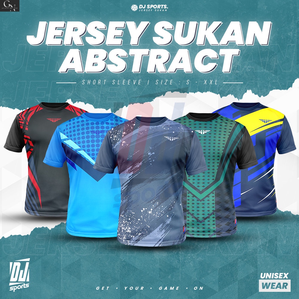 𝐃𝐣_𝐒𝐩𝐨𝐫𝐭 #660-664 Jersey Short Sleeve Abstract T-Shirt / Size :S-2XL ...
