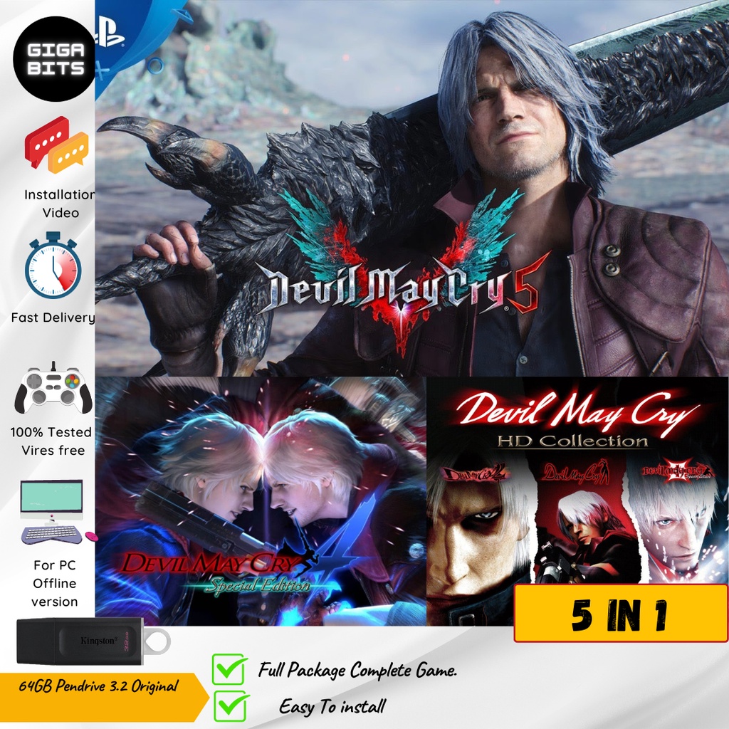 Devil May Cry 5 HD COLLECTION Full Package 1 2 3 4 [64GB USB Pendrive ...