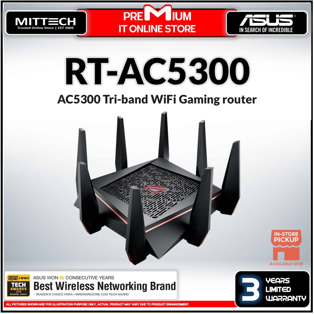 Asus Rog Rapture Gt Ac5300 Ac5300 Tri Band Wifi Gaming Router 18ghz