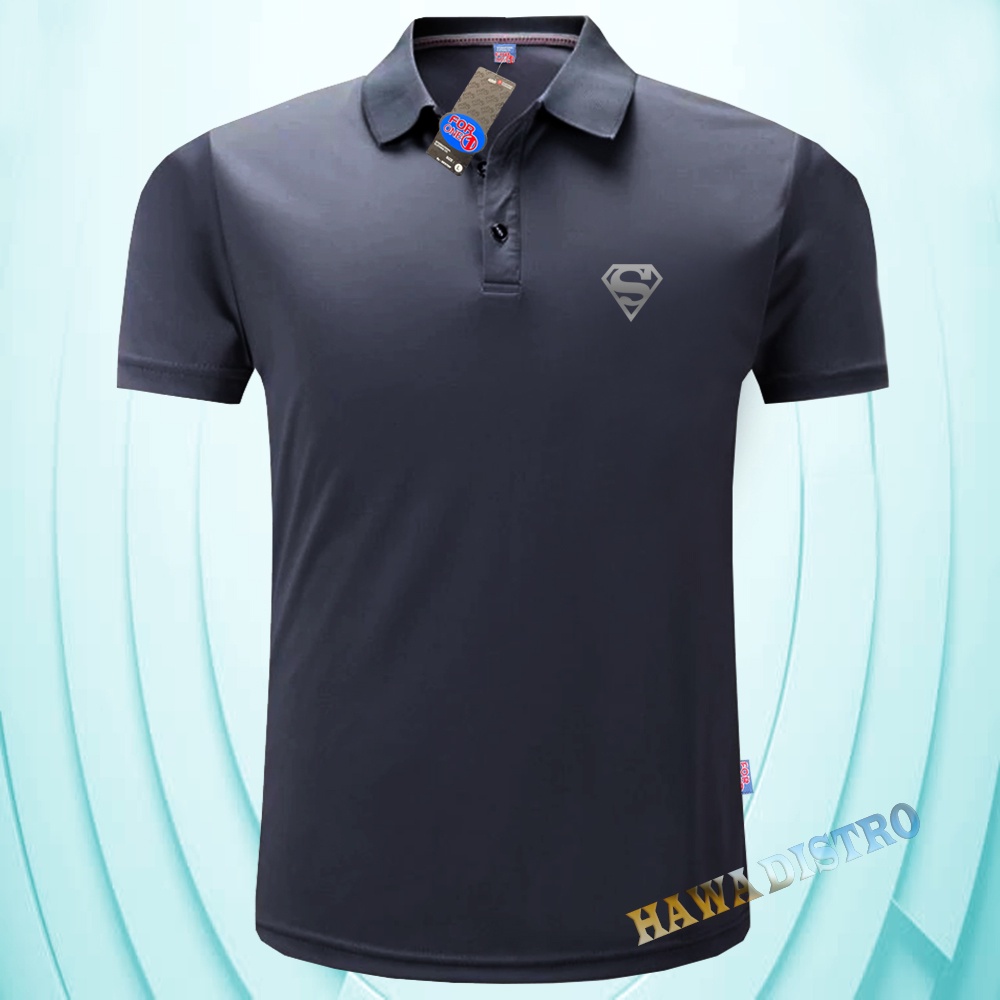 Bisa - Polo Collar Superman Silver Logo - Kaos Collar Men Distro - Kaos ...