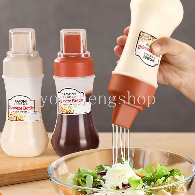 350ml Condiment Squeeze Bottles with Nozzle Ketchup Mustard Sauce ...