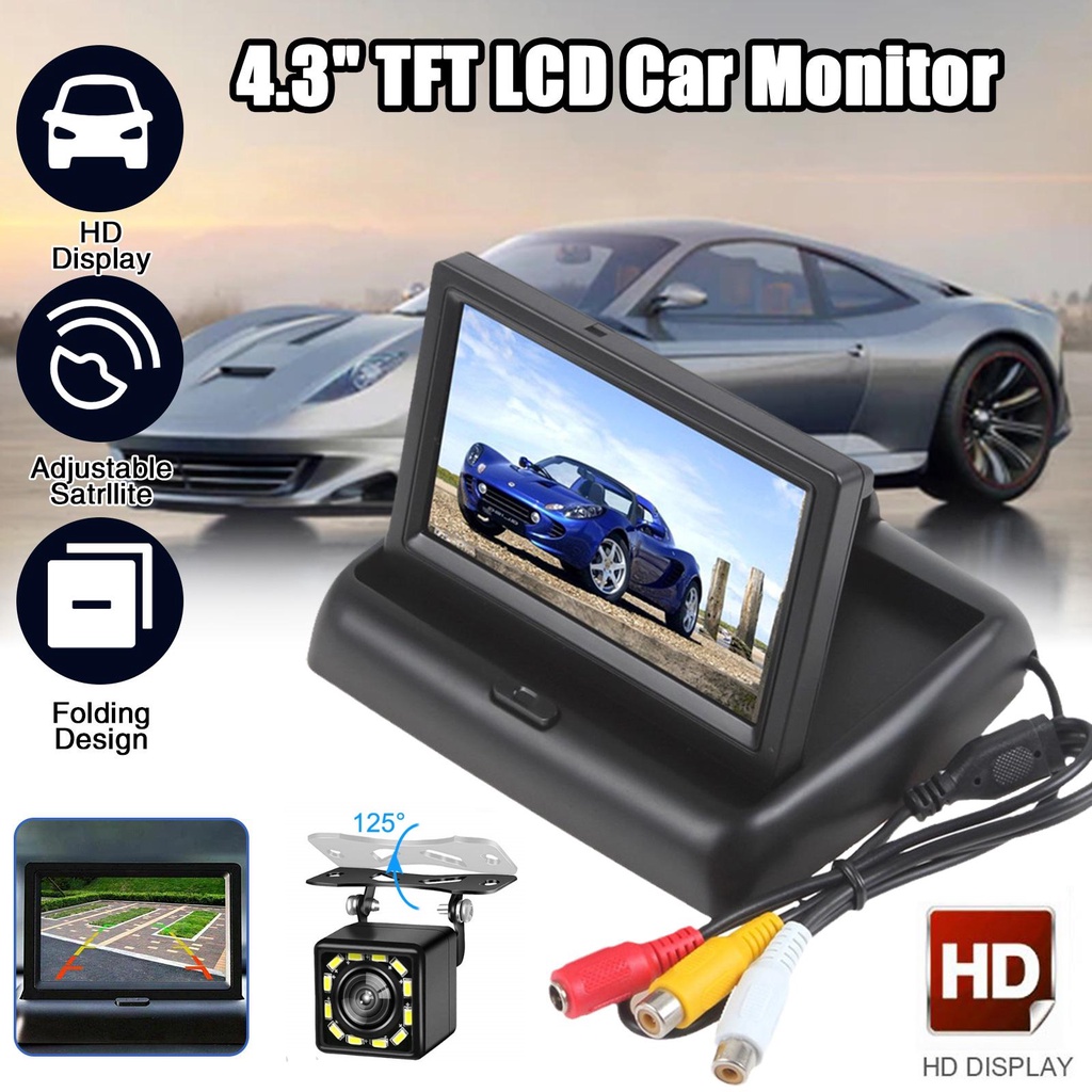 (With Camera)4.3 inch Foldable Car Monitor TFT LCD Display Cameras ...