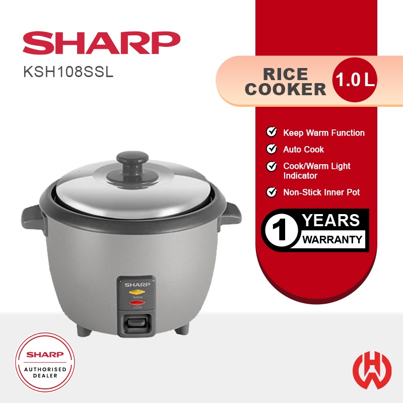 SHARP 1.0L KSH108SSL NON STICKY INNER POT RICE COOKER | Shopee Malaysia