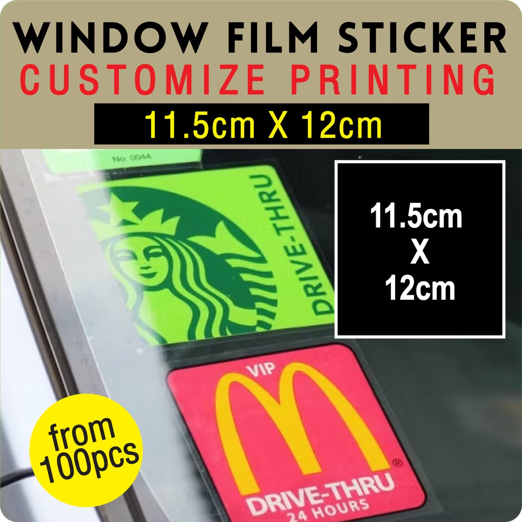 Customize 11.5cm x 12cm Glass Window Film Sticker Printing / Car ...