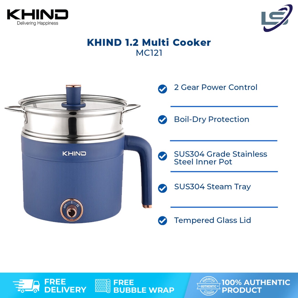 KHIND 1.2 Multi Cooker MC121 SUS304 Grade Stainless Steel Steam Tray