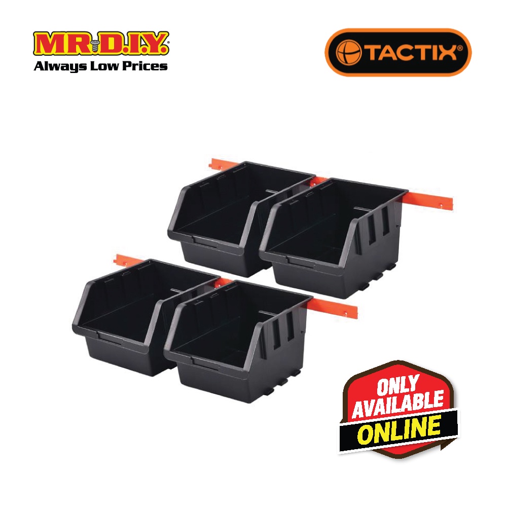 TACTIX Black Storage Bin Set (4 pieces) Shopee Malaysia